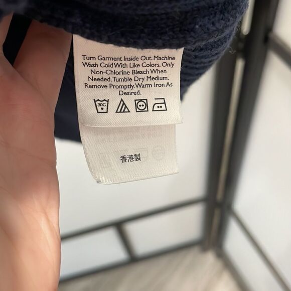 [xl] Eddie Bauer Men’s Vintage Navy Blue Thick Ribbed Cotton Heavyweight Sweater - Picture 12 of 13